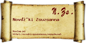 Nováki Zsuzsanna névjegykártya